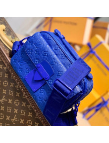 Louis Vuitton S Lock Messenger Bag in Monogram Taurillon Leather M58488 Blue 2021