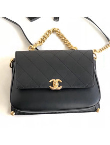 Chanel Calfsin & Gold-Tone Metal Medium Flap Bag A57942 Black F/W 2018