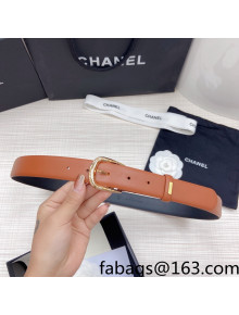 Chanel Calfskin Belt 3cm Brown 2021 82