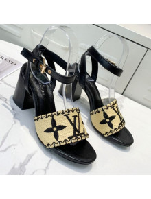 Louis Vuitton Sienna Raffia Sandals Black 2021