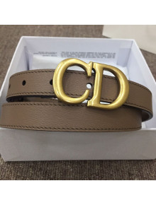 Dior Calfskin Belt 20mm with CD Buckle Grey/Gold 2019