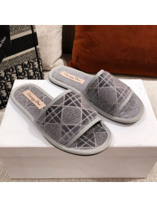 Dior Homey Slipper Sandals in Grey Cannage Embroidery 2021