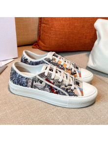 Dior Walk'n'Dior Sneakers in Multicolor Swan Embroidered Cotton 2020