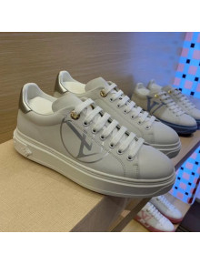 Louis Vuitton Time Out LV Circle Leather Sneakers 1A8NI1 Silver/White 2020