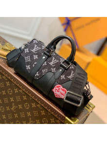 Louis Vuitton Keepall XS Bag in Monogram Denim and Leather M90689 Black 2021