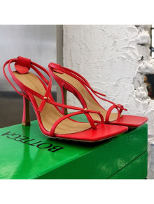 Bottega Veneta Stretch Lambskin Strap Sandals 9cm Red 2021 14