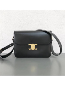 Celine Shiny Calfskin Medium Triomphe Bag Black 2019