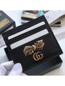 Gucci Leather Card Case With Bow ‎524305 Black 2018