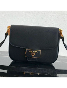 Prada Emblème Saffiano Leather Shoulder Bag 1BD217 Black 2019