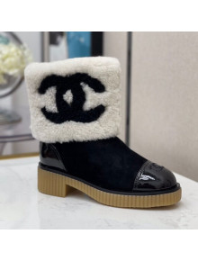 Chanel Suede CC Wool Short Boots White 2020