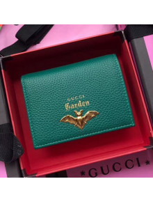 Gucci Garden Bat Calfskin Card Case 516938 Green 2018