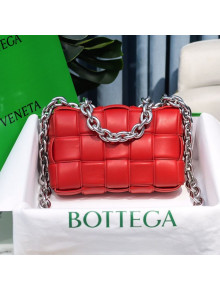 Bottega Veneta The Chain Cassette Cross-body Bag Red/Silver 2020