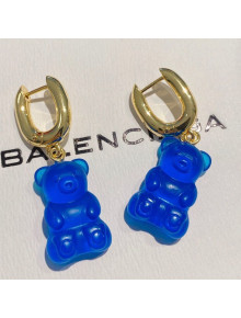 Balenciaga Panda Earrings Blue 2021