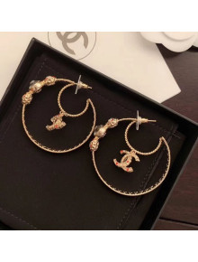 Chanel Stone Hoop Earrings AB3195 2019