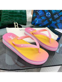 Louis Vuitton Arcade Rubber Flat Thong Sandals Pink 2021
