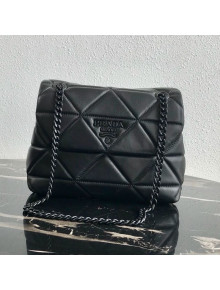 Prada Quilted Lambskin Flap Shoulder Bag 1BD233 Black 2019