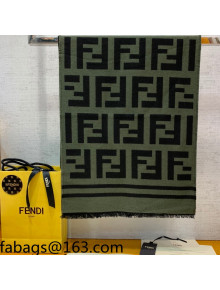 Fendi Wool Scarf 35x180cm Brown 2021 110319