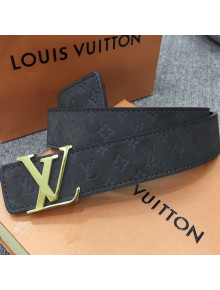 Louis Vuitton Monogram Calfskin Belt 35mm with LV Buckle Black/Gold 2019