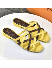 Louis Vuitton Revival Strap Flat Slide Sandals Yellow 2021