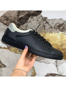 Gucci Leather Ace Sneakers ‎‎with Interlocking G Black/Grey 2020 (For Women and Men)