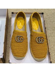 Gucci GG Crochet Knit Espadrille Gold 2019