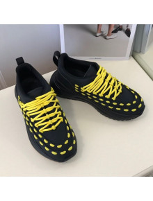 Bottega Veneta Silky Calfskin Braided Sneakers Yellow 2019 