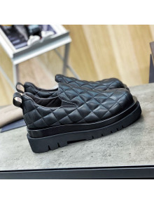 Bottega Veneta Quilted Lambskin Flat Loafers Black 2020