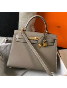 Hermes Kelly 28cm Top Handle Bag in Epsom Leather Asphalt Grey 2020