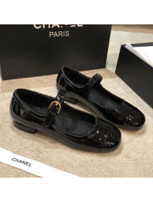 Chanel Patent Leather Mary Janes Flats G36482 Black 2020