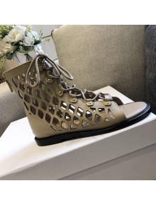 Dior D-Trap Boot Sandals in Mesh Calfskin Beige 2021