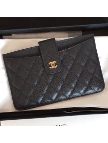 Chanel Grained Calfskin Classic Pouch With Card Holder A81902 Black 2018