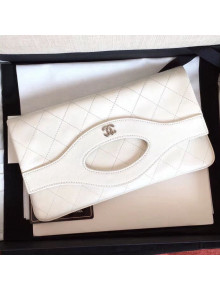 Chanel Aged Calfskin Chanel 31 Pouch Bag White 2019