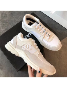 Chanel Suede Calfskin Sneakers G34360 White 2019