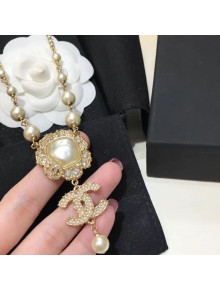 Chanel Crystal Bloom CC Pendant Long Necklace 2019
