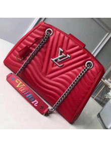 Louis Vuitton Calfskin New Wave Chain Tote Bag M51497 Red 2018