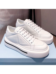 Prada Macro Re-Nylon and Brushed leather Sneakers White 2021