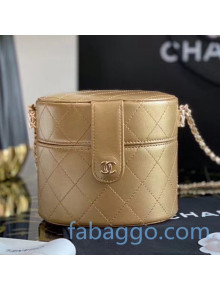 Chanel Metallic Leather Large Clutch with Chain AP1616 Gold 2020