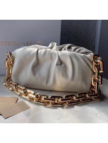 Bottega Veneta The Chain Pouch Clutch Bag With Square Ring Chain Off-White 2020