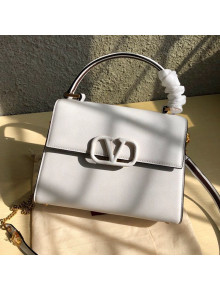 Valentino Small VSLING Grainy Calfskin Top Handle Bag 0530S White 2019