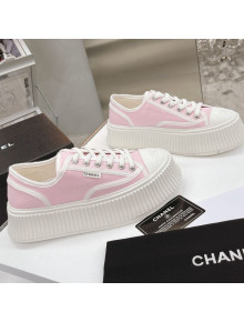 Chanel Canvas Platform Sneakers Pink 2021
