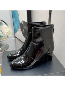 Chanel Elastic Patent Leather Ankle Boots 5.5cm Black 2021 02
