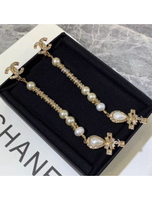 Chanel Pearl Long Clip-on Earrings AB1655 2019