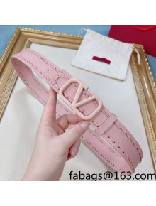 Valentino VLogo Calfskin Belt 40mm with V Buckle All Pink 2021