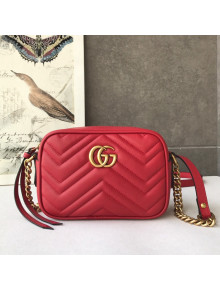 Gucci GG Marmont Matelassé Mini Shoulder Bag 448065 Red 2022