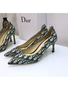 Dior J'adior D-Moi Point Heel 65mm Pump in Green Oblique Canvas 2019