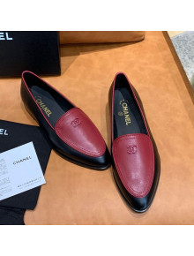 Chanel Calfskin Loafers with CC Logo Charm G36717 Black/Brown 2020