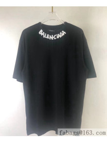 Balenciaga Cotton T-shirt BT61901 Black 2021(For Women and Men)