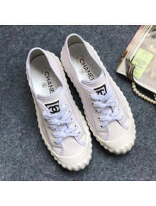 Chanel Bloom Sole Calfskin Sneakers White 2019