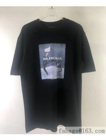 Balenciaga Cotton T-shirt BT61906 Black 2021(For Women and Men)