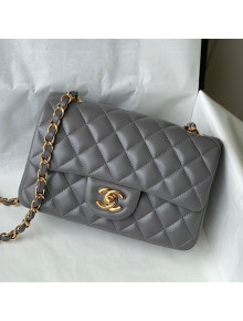 Chanel Lambskin Classic Mini Flap Bag A69900 Gray/Gold 2021 